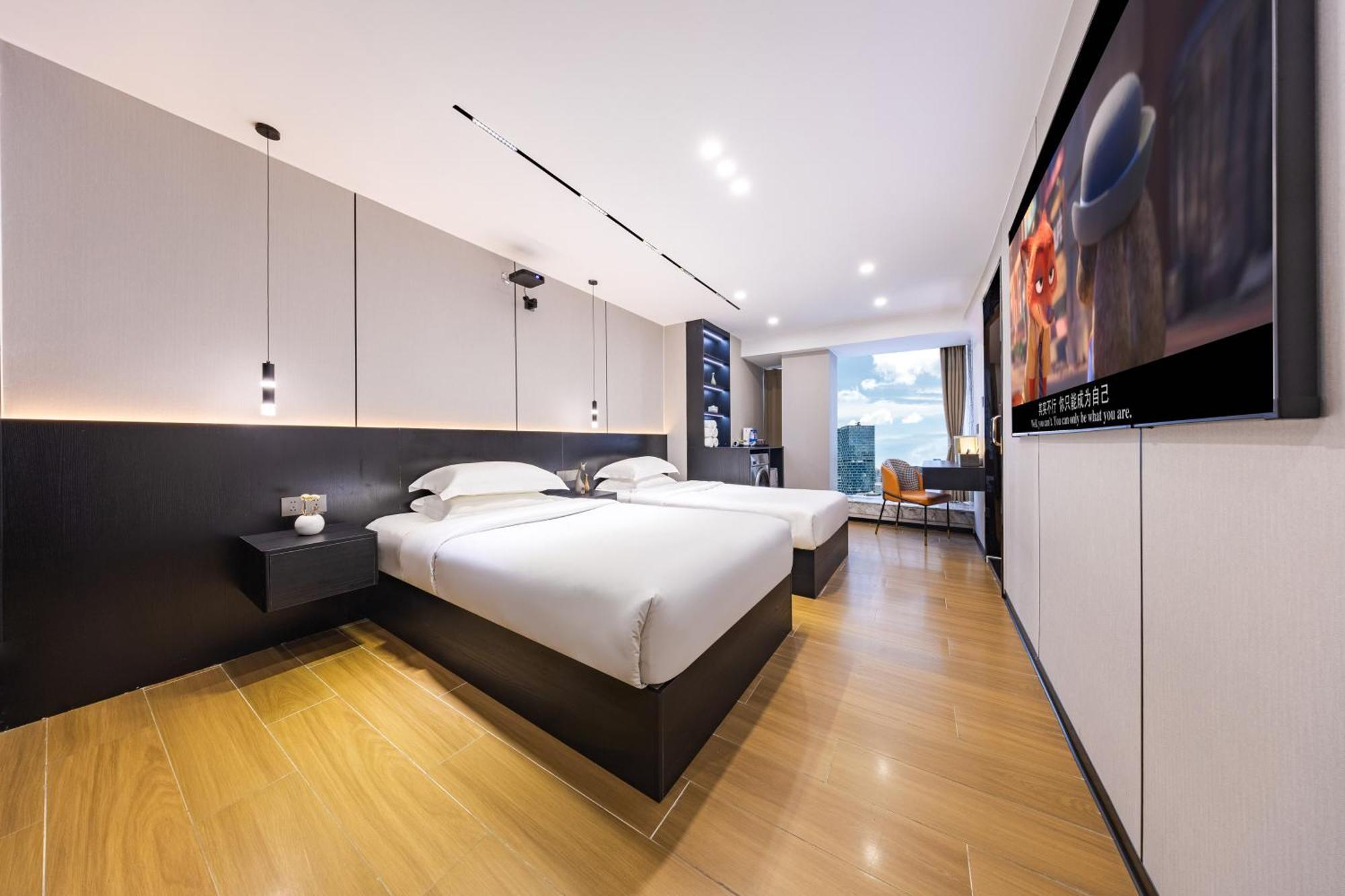 Yu Manju High-Floor Huge-Screen Audiovisual Hotel-Guangzhou Tower Zhujiang New Town Sports West Road Branch Kültér fotó